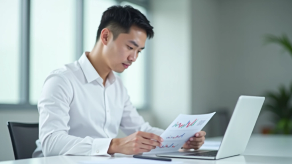 Person reviewing investment portfolio performance chart on tablet with detailed financial data