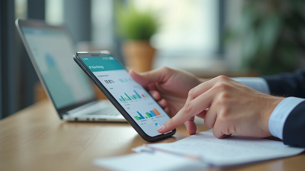 Smartphone screen showing budget tracking app with monthly spending summary and category breakdowns